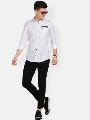 white solid casual shirt - 17861858 - Standard Image - 5