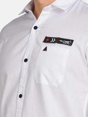 white solid casual shirt - 17861858 - Standard Image - 6