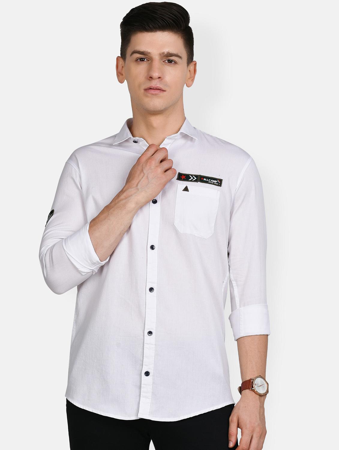 white solid casual shirt - 17861858 - Zoom Image - 1