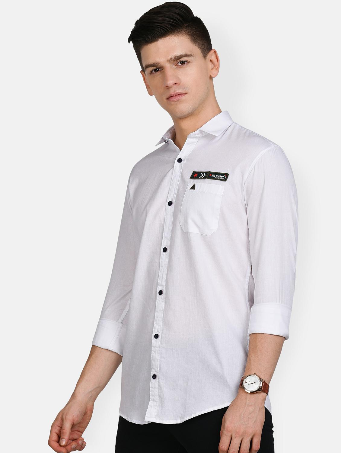 white solid casual shirt - 17861858 - Zoom Image - 2