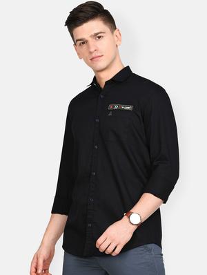 black solid casual shirt - 17861859 - Standard Image - 2