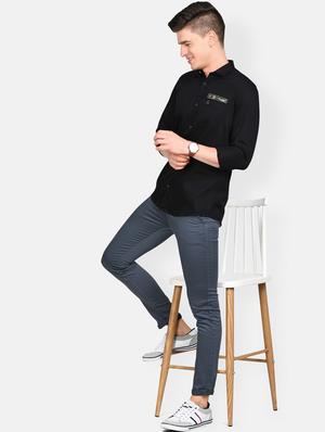 black solid casual shirt - 17861859 - Standard Image - 5
