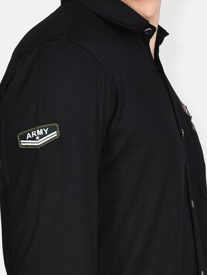 black solid casual shirt - 17861859 - Standard Image - 6