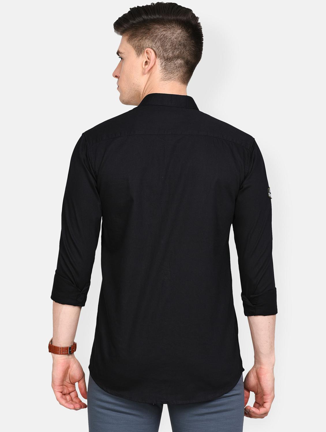 black solid casual shirt - 17861859 - Zoom Image - 4
