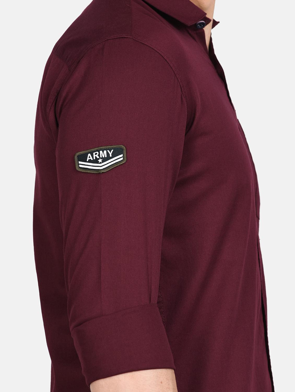 maroon solid casual shirt - 17861860 - Zoom Image - 6