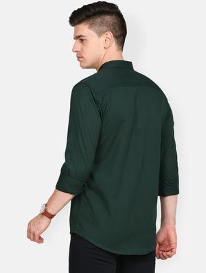 green solid casual shirt - 17861862 - Standard Image - 4