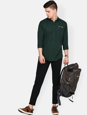green solid casual shirt - 17861862 - Standard Image - 5