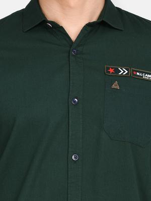 green solid casual shirt - 17861862 - Standard Image - 7