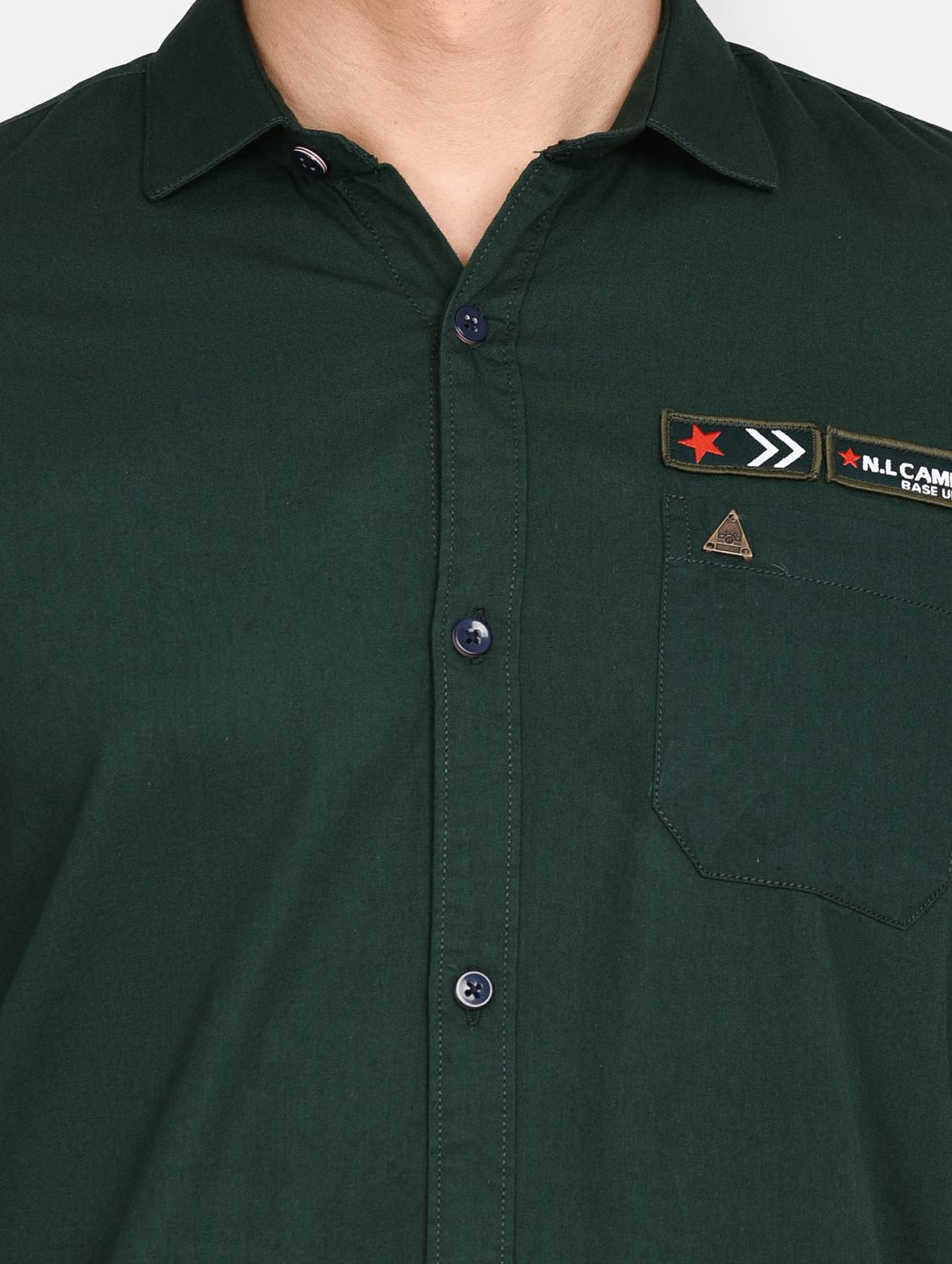 green solid casual shirt - 17861862 - Zoom Image - 7