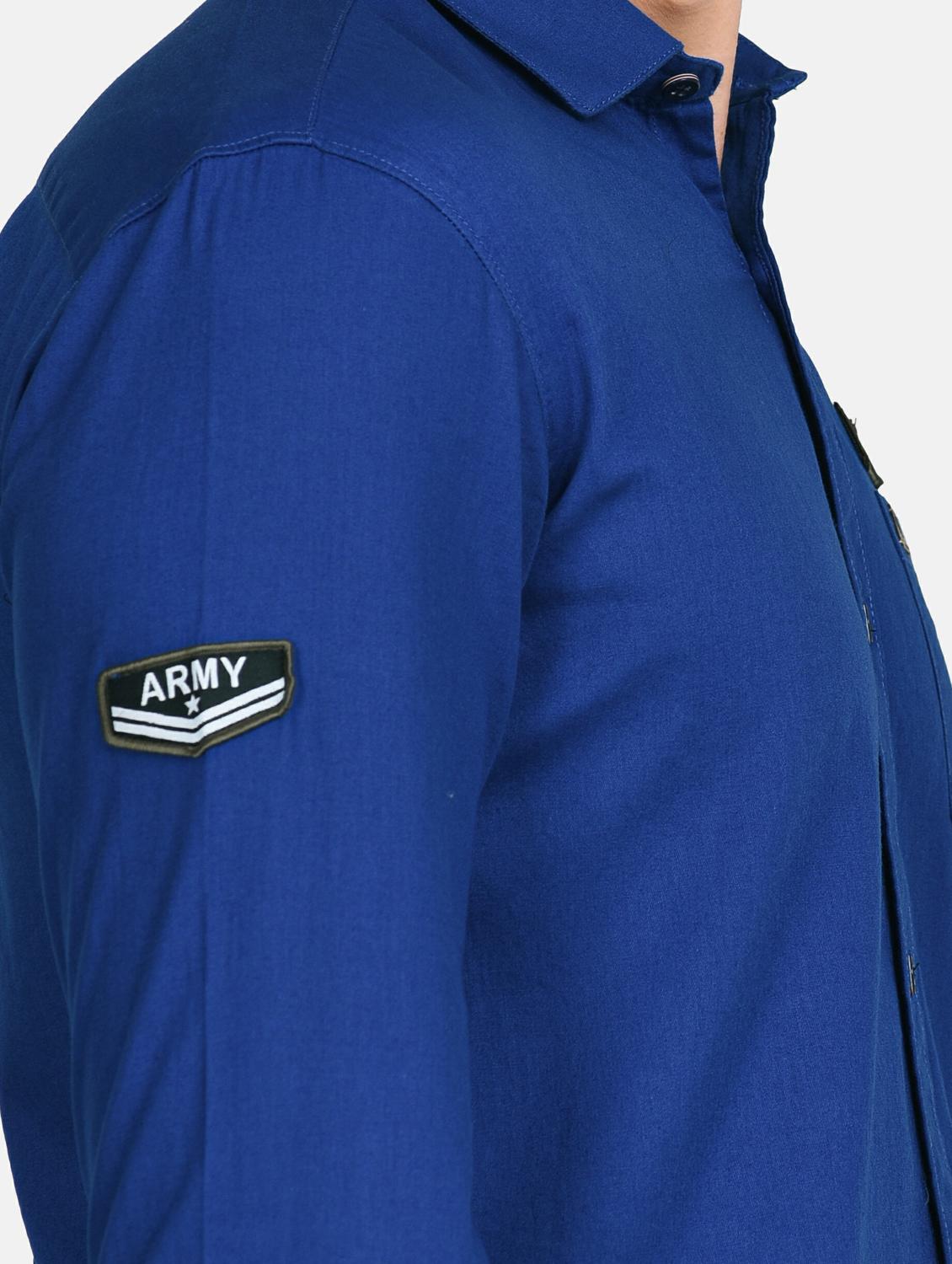 blue solid casual shirt - 17861863 - Zoom Image - 6