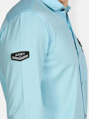 light blue solid casual shirt - 17861864 - Standard Image - 6
