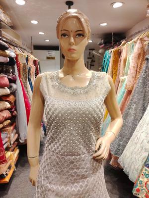 women's grey color party wear gown - 17862366 - Standard Image - 2