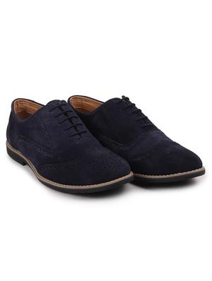 navy suede laceup brouges - 17862382 - Standard Image - 2