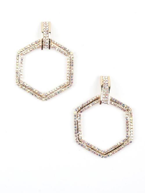 gold metal drop earring - 17862593 - Standard Image - 1
