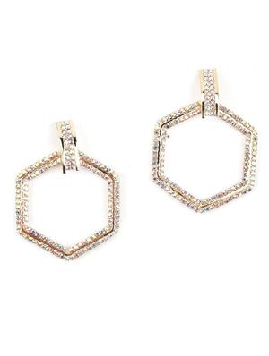 gold metal drop earring - 17862593 - Standard Image - 2