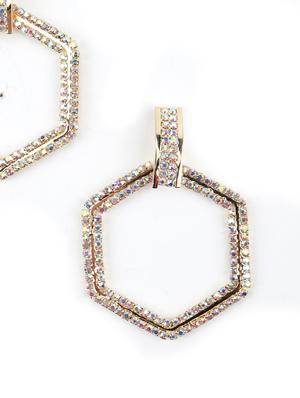 gold metal drop earring - 17862593 - Standard Image - 3