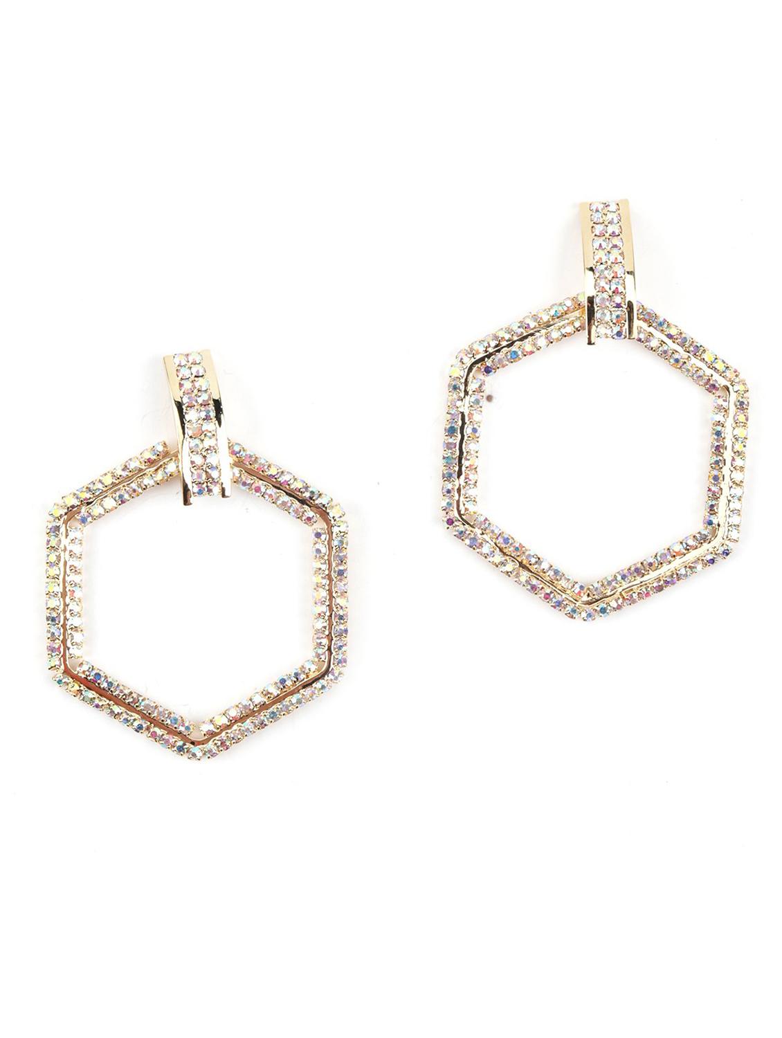 gold metal drop earring - 17862593 - Zoom Image - 2