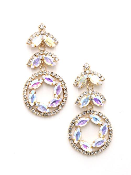 green metal drop earring - 17862707 - Standard Image - 1