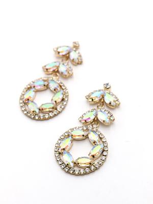 green metal drop earring - 17862707 - Standard Image - 2