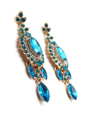 blue metal drop earring - 17862736 - Standard Image - 2
