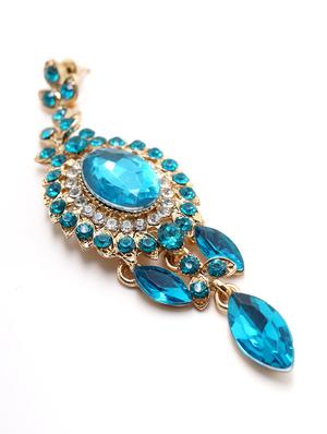 blue metal drop earring - 17862736 - Standard Image - 3