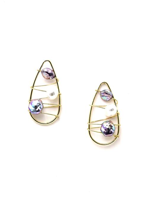 green metal drop earring - 17862752 - Standard Image - 1