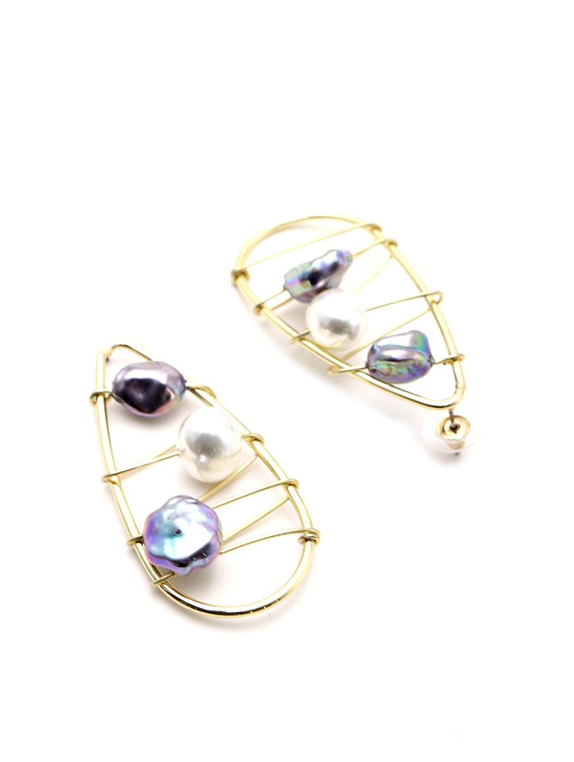 green metal drop earring - 17862752 - Zoom Image - 2