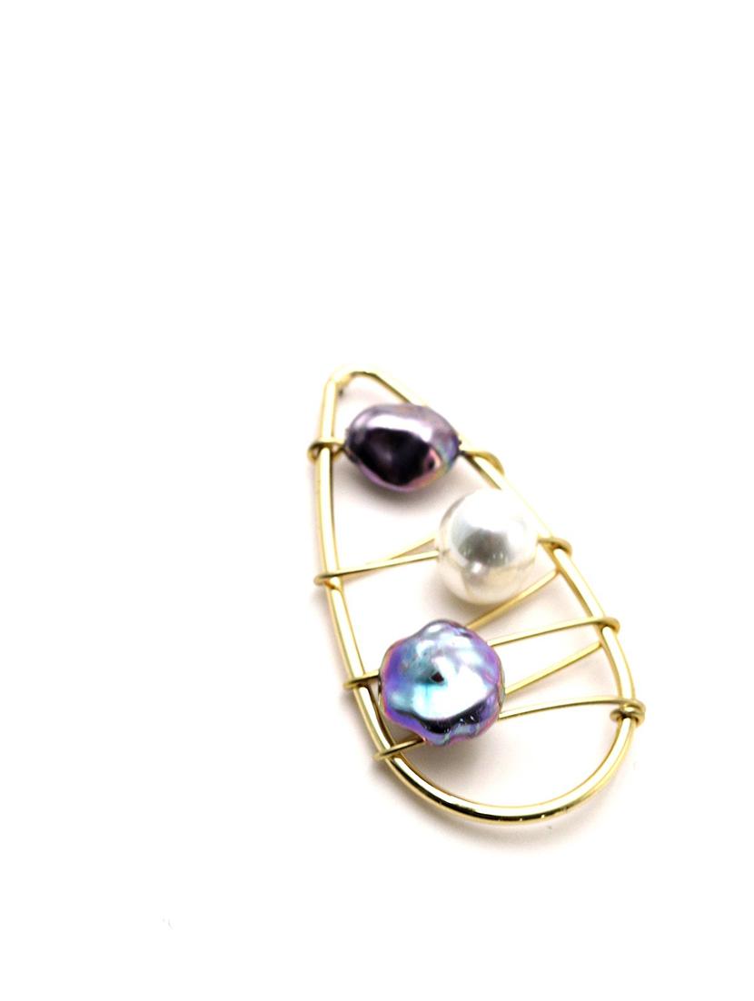 green metal drop earring - 17862752 - Zoom Image - 3