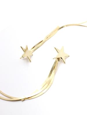 gold metal drop earring - 17862755 - Standard Image - 2