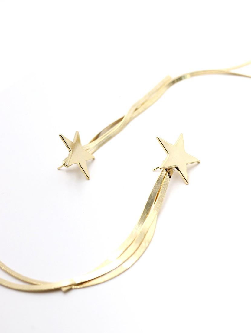 gold metal drop earring - 17862755 - Zoom Image - 2