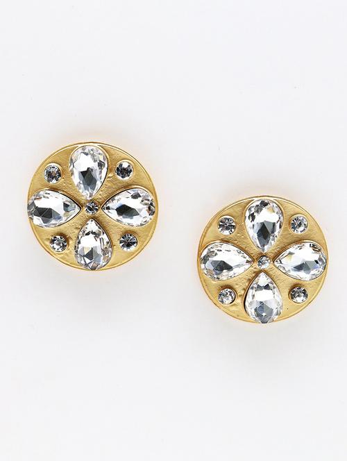 gold metal drop earring - 17862786 - Standard Image - 1