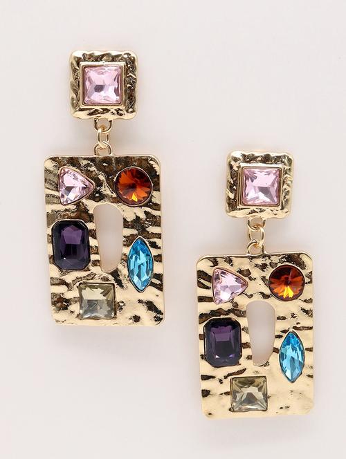 green metal drop earring - 17862792 - Standard Image - 1