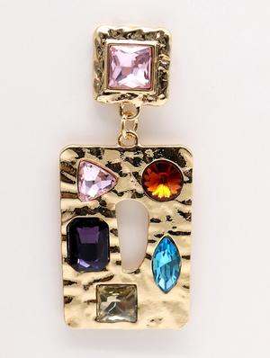 green metal drop earring - 17862792 - Standard Image - 3