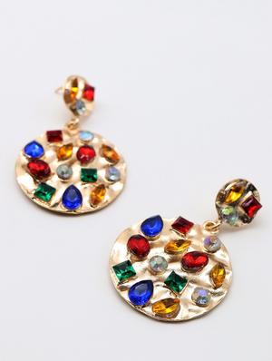 green metal drop earring - 17862800 - Standard Image - 2