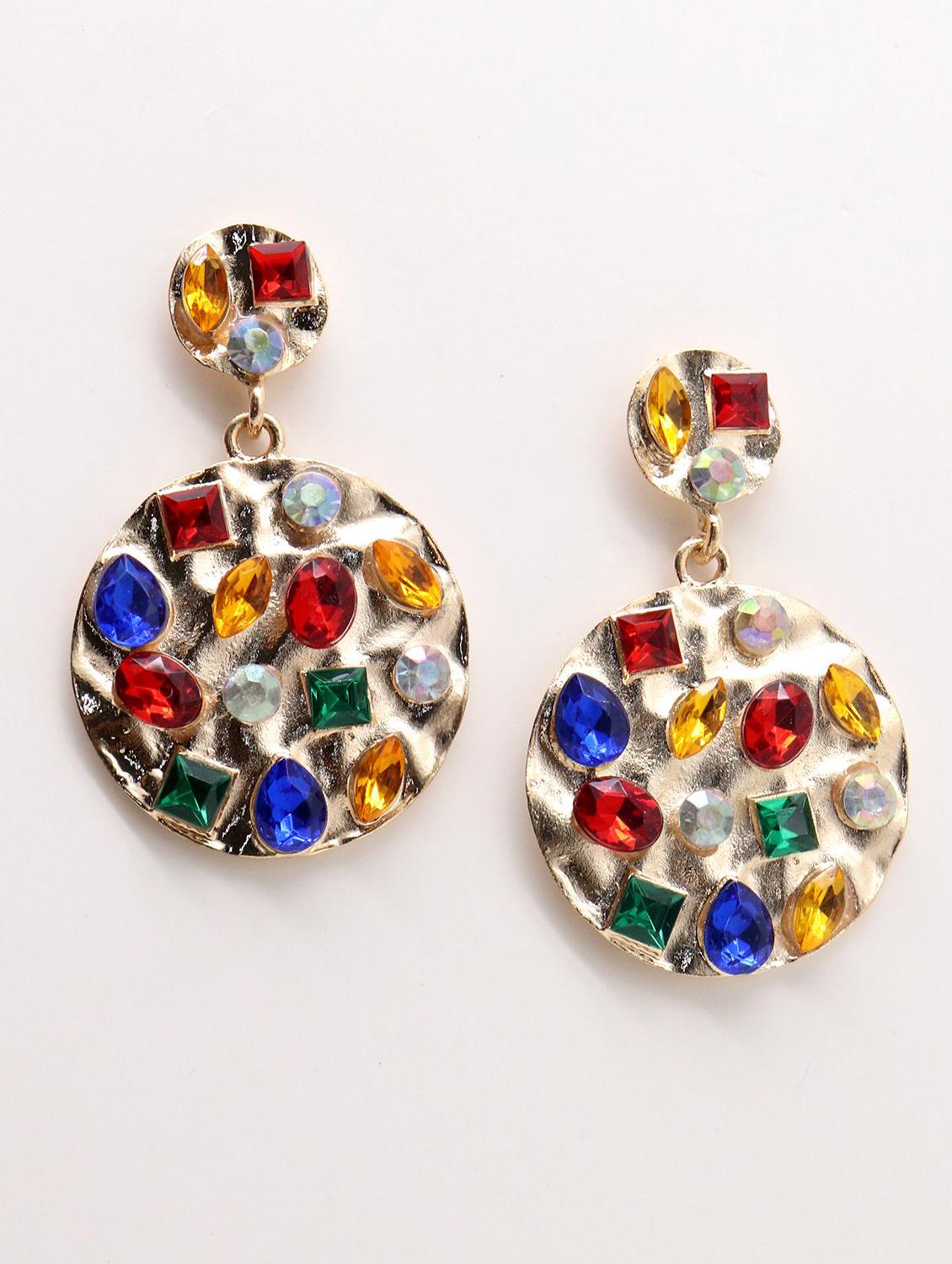 green metal drop earring - 17862800 - Zoom Image - 1