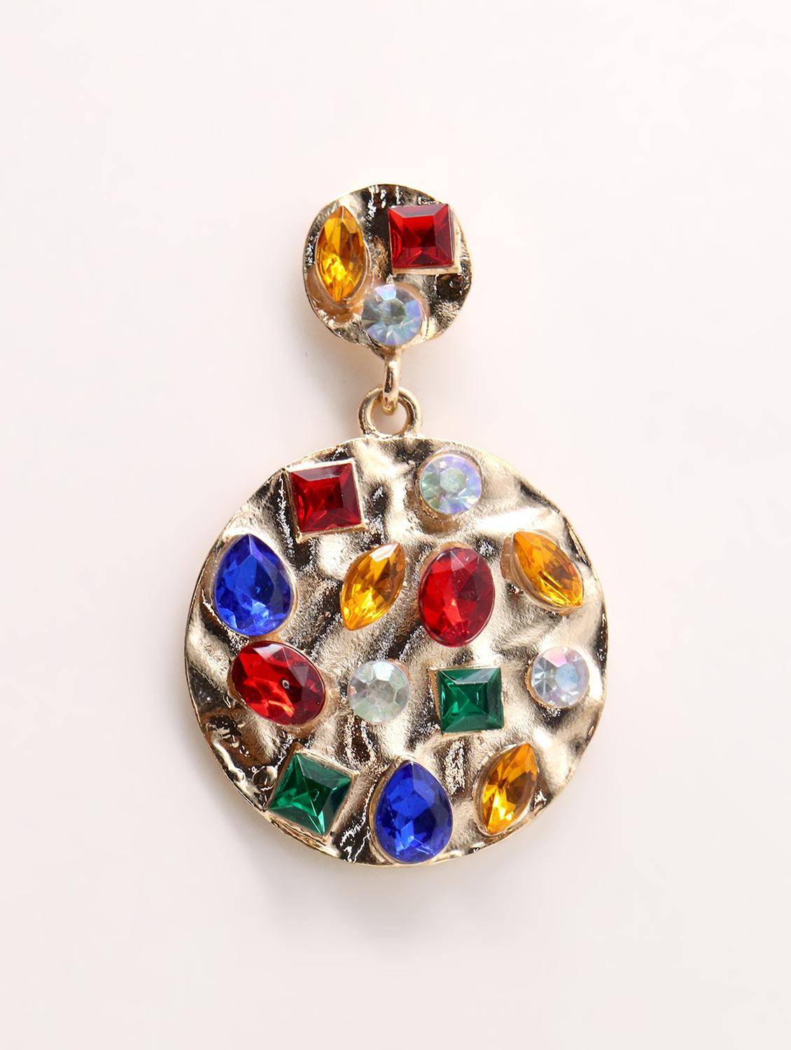 green metal drop earring - 17862800 - Zoom Image - 3