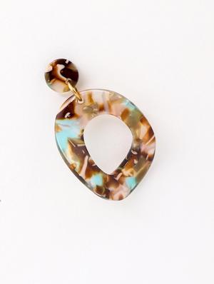 brown metal drop earring - 17862809 - Standard Image - 3