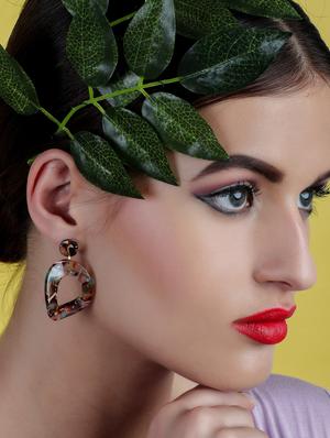 brown metal drop earring - 17862809 - Standard Image - 5