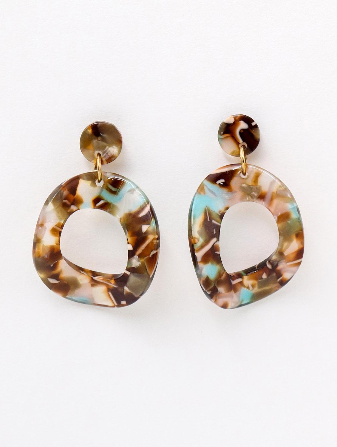 brown metal drop earring - 17862809 - Zoom Image - 1