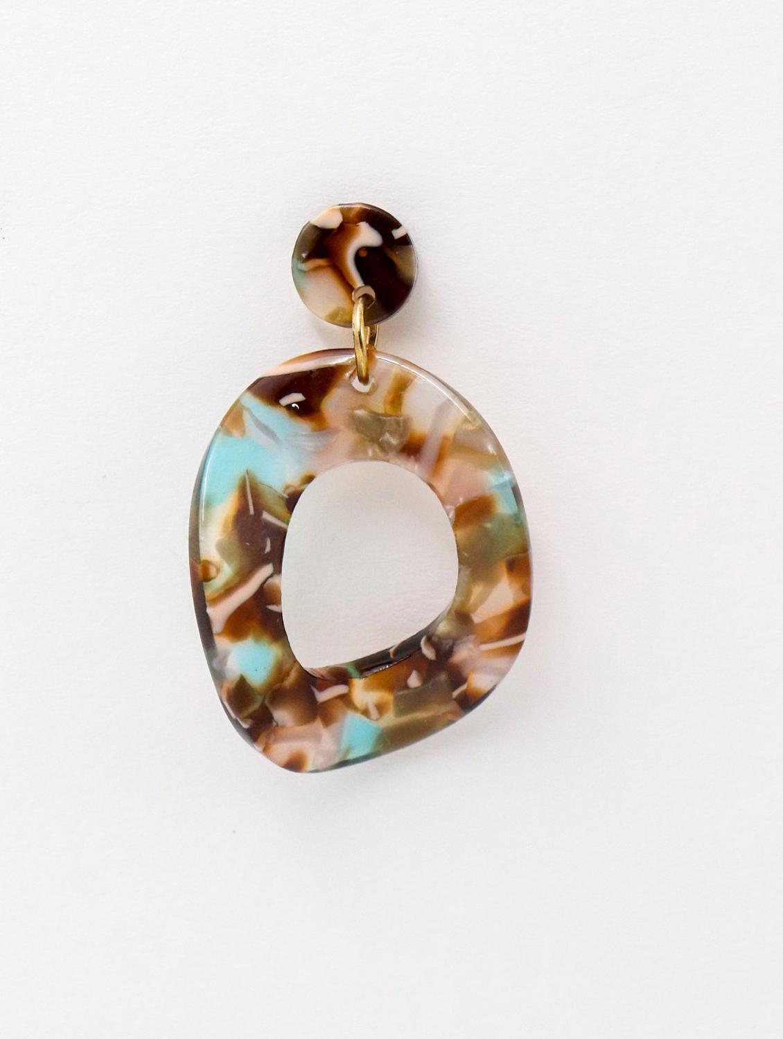 brown metal drop earring - 17862809 - Zoom Image - 2