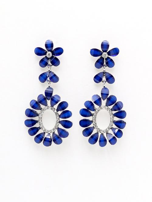 blue metal drop earring - 17862851 - Standard Image - 1