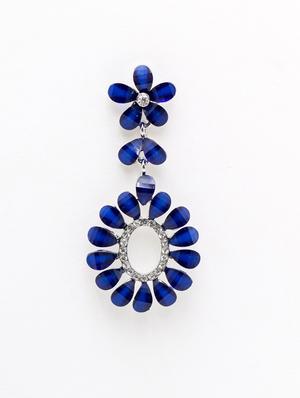 blue metal drop earring - 17862851 - Standard Image - 2
