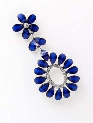 blue metal drop earring - 17862851 - Standard Image - 3