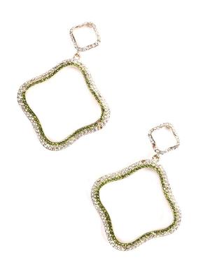green metal drop earring - 17862862 - Standard Image - 2