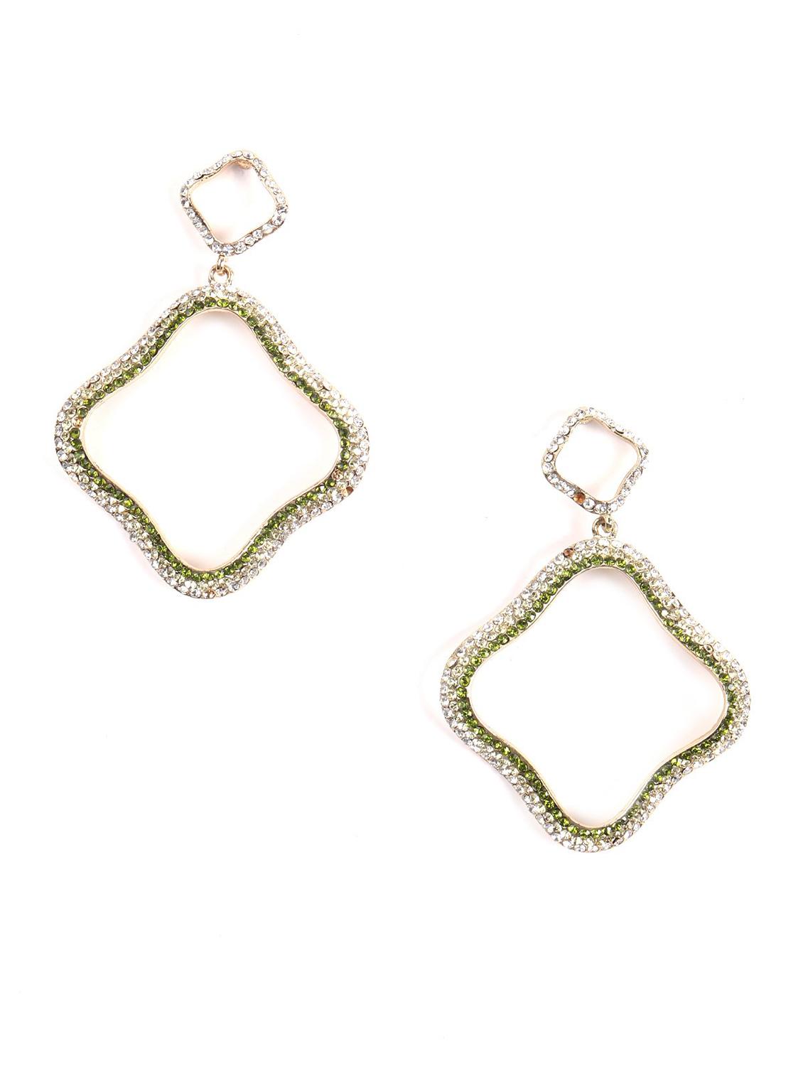 green metal drop earring - 17862862 - Zoom Image - 1