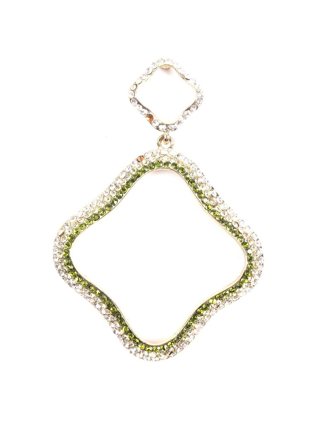 green metal drop earring - 17862862 - Zoom Image - 3