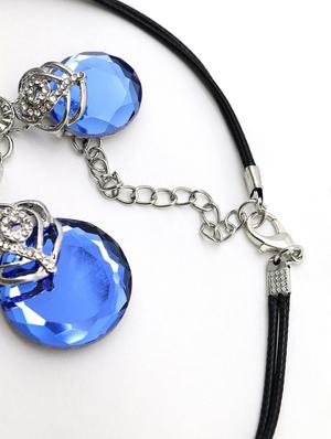 blue metal long necklace - 17863371 - Standard Image - 3