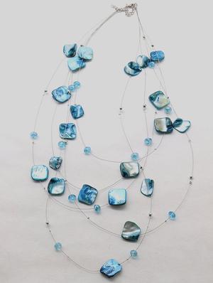 blue metal necklace - 17863403 - Standard Image - 3