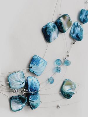 blue metal necklace - 17863403 - Standard Image - 4