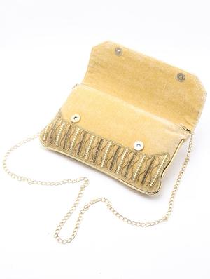gold metal regular clutch - 17863635 - Standard Image - 3